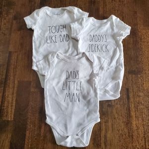 Rae Dunn Baby Boy Onesies Bodysuits, 6-9 months, Dad/Daddy theme